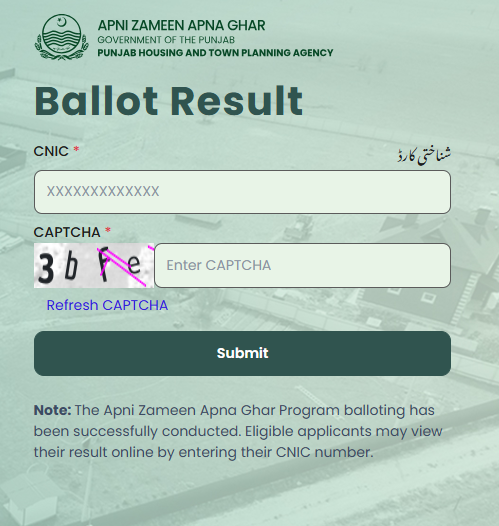 Apni zameen ballot result