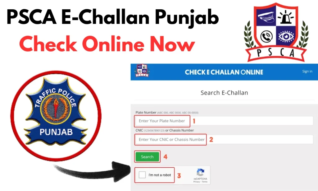 PSCA E-Challan Punjab